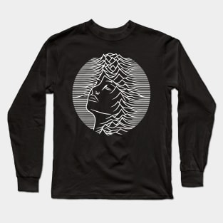 woman face with geometric waves Long Sleeve T-Shirt